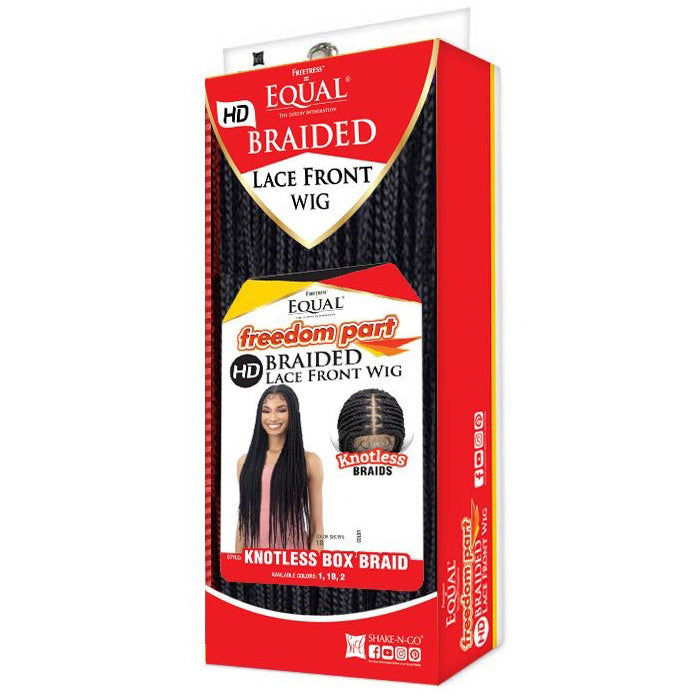 Freetress Equal Braided Freedom Part HD Lace Front Wig - KNOTLESS BOX BRAID