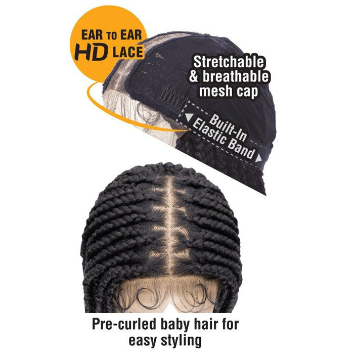 Freetress Equal Braided Freedom Part HD Lace Front Wig - KNOTLESS BOX BRAID