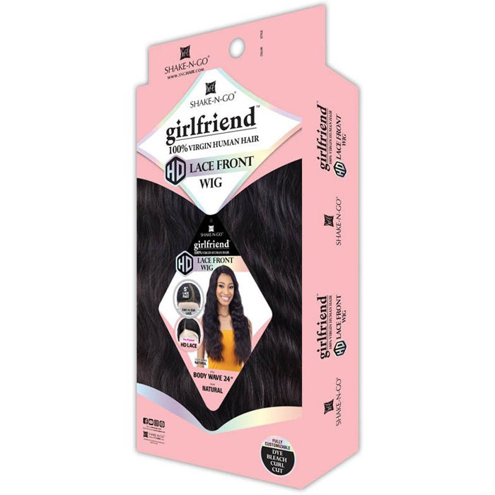 Shake N Go Girlfriend 100% Virgin human hair HD Lace Front Wig - BODY WAVE 24