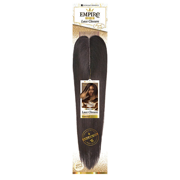 Sensationnel 100% Remi Empire Gold 3 Way Part Swiss Lace Closure - YAKI 12"