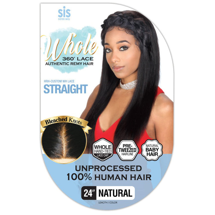 Zury Sis HR Brazilian Remy 100% Virgin Remy Human Hair 360 Whole Lace Wig - STRAIGHT 24"