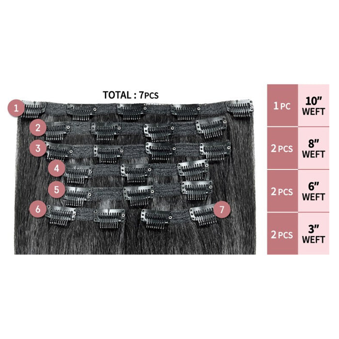 Zury Natural Dream Clip ON 7 Silk Press  Weave - DEEP WAVE 14"