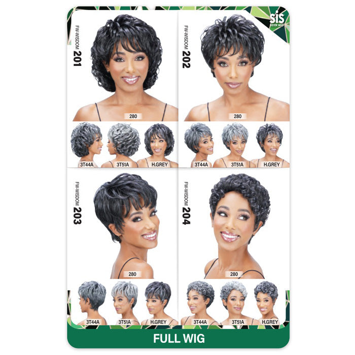 Zury Sis Ms.Wisdom Salt and Pepper Full Wig - WISDOM 204